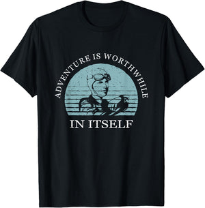 Adventure Is Worthwhile In Itself Earhart Day T-Shirt - T-Shirt | Black