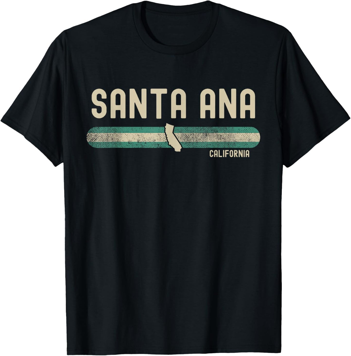 Santa Ana CA | California | Travel & 80s Style T-Shirt - T-Shirt | Black
