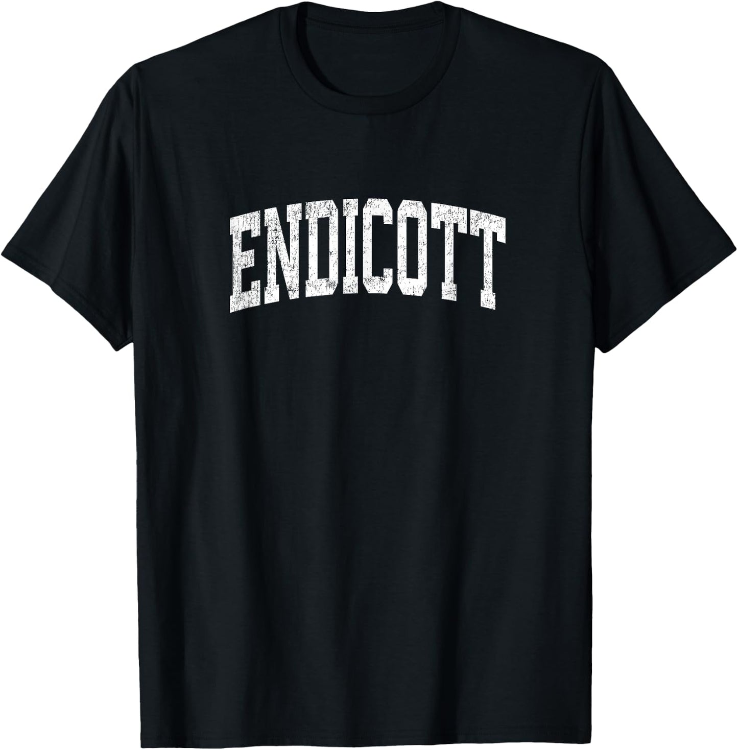 Endicott New York NY Vintage Athletic Sports Design T-Shirt - T-Shirt | Black