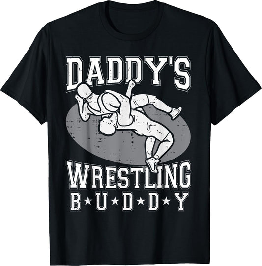 Daddy's Wrestling Buddy Funny Wrestler Boys father's day T-Shirt - T-Shirt | Black