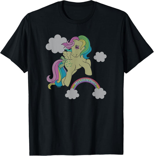 My Little Pony Retro Rainbow Skydancer Pegasus Flight T-Shirt - T-Shirt | Black