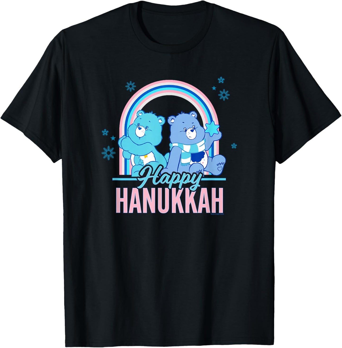Care Bears Vintage Grumpy & Bedtime Bear Happy Hanukkah Duo T-Shirt - T-Shirt | Black