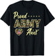 Proud Army Aunt Camouflage Soldier Family Love Military T-Shirt - T-Shirt | Black