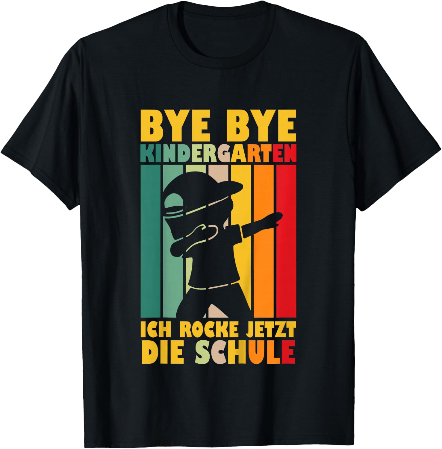Kinder Bye Bye Kindergarten Geschafft 2026 Einschulung Kita Ade T-Shirt - T-Shirt | Black