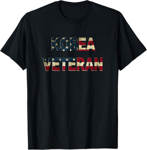 Korea veteran t shirt Korean war Vet Us flag T-Shirt - T-Shirt | Black
