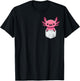 Axolotl Cute Kawaii Pocket Axolotl T-Shirt - T-Shirt | Black