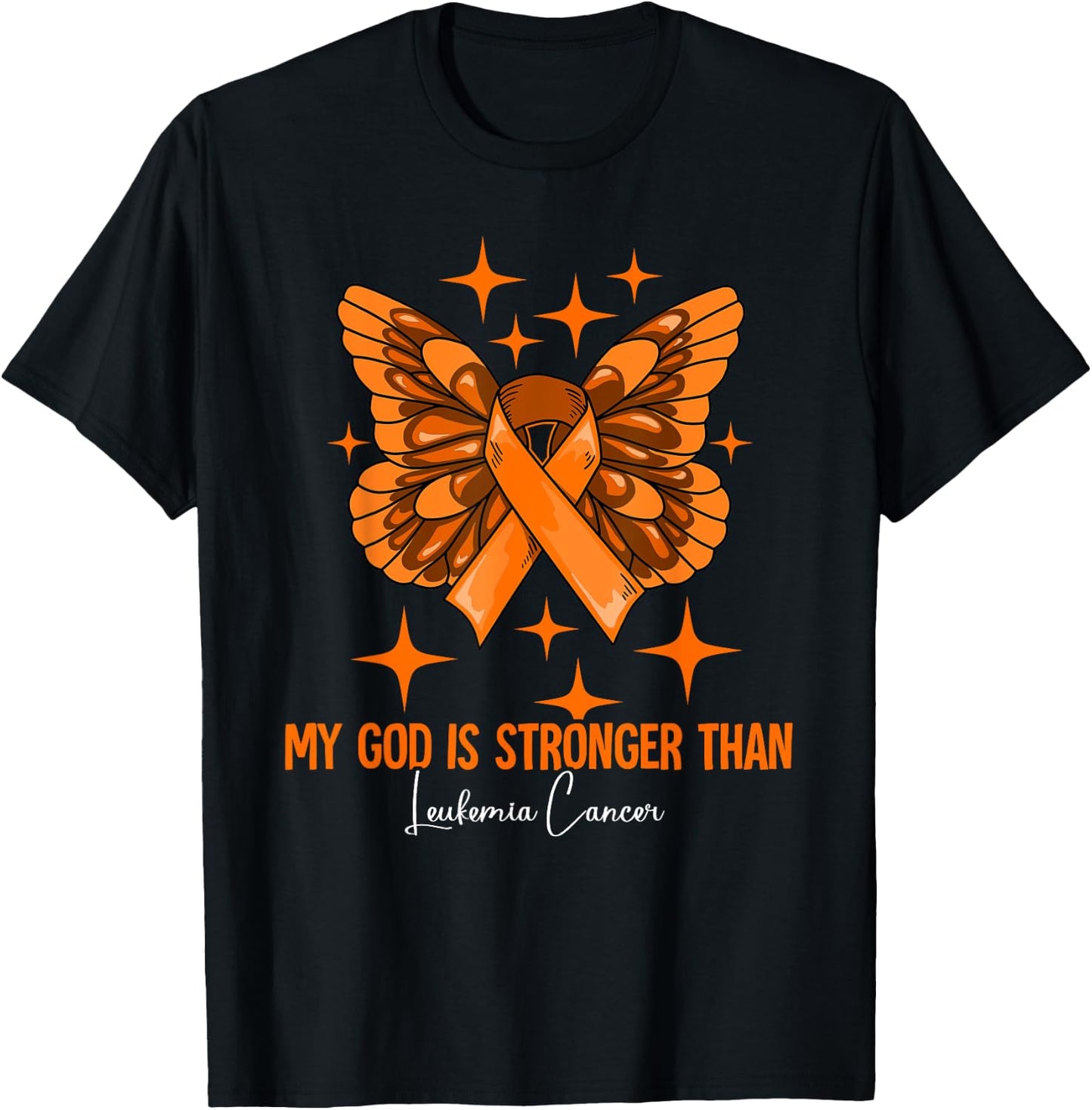 My God Is Stronger Than Leukemia Awareness T-Shirt - T-Shirt | Black