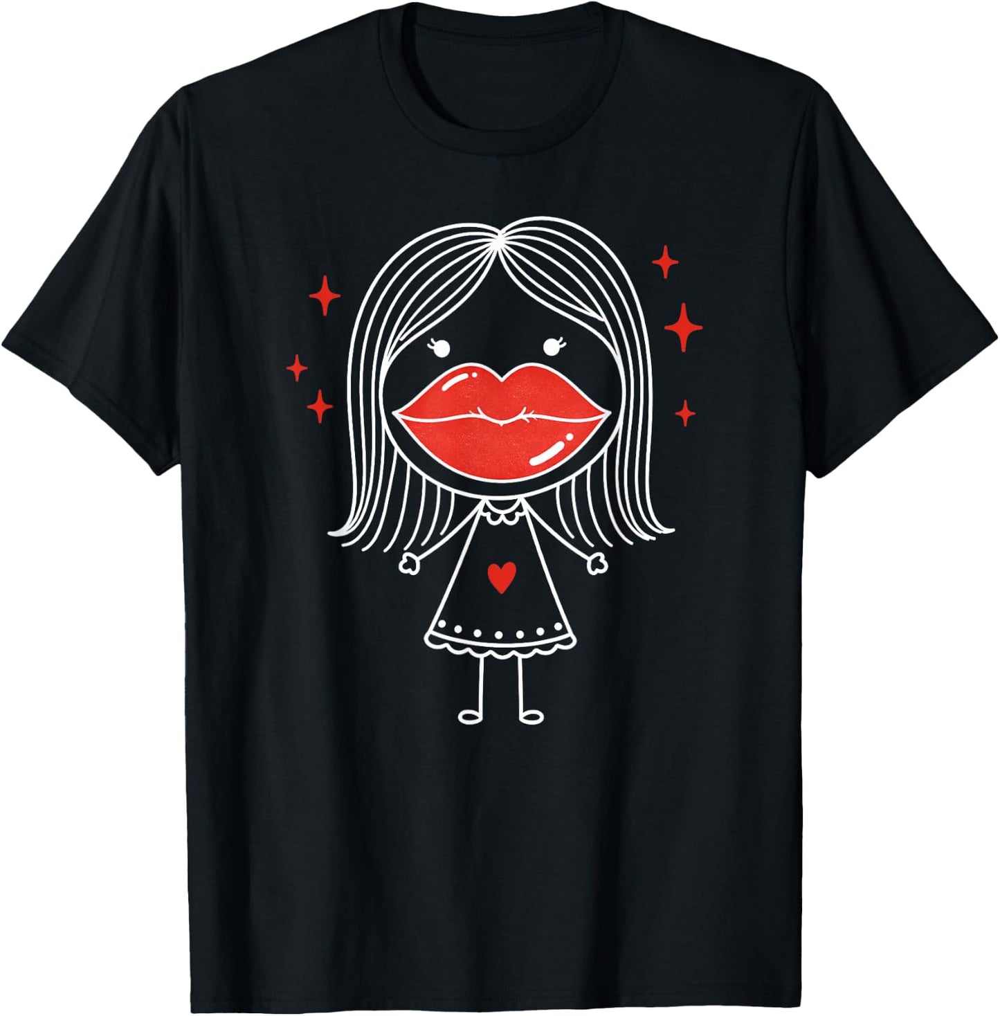 Lip Filler Injection Funny Sarcastic Beauty Glam Girl Red T-Shirt - T-Shirt | Black