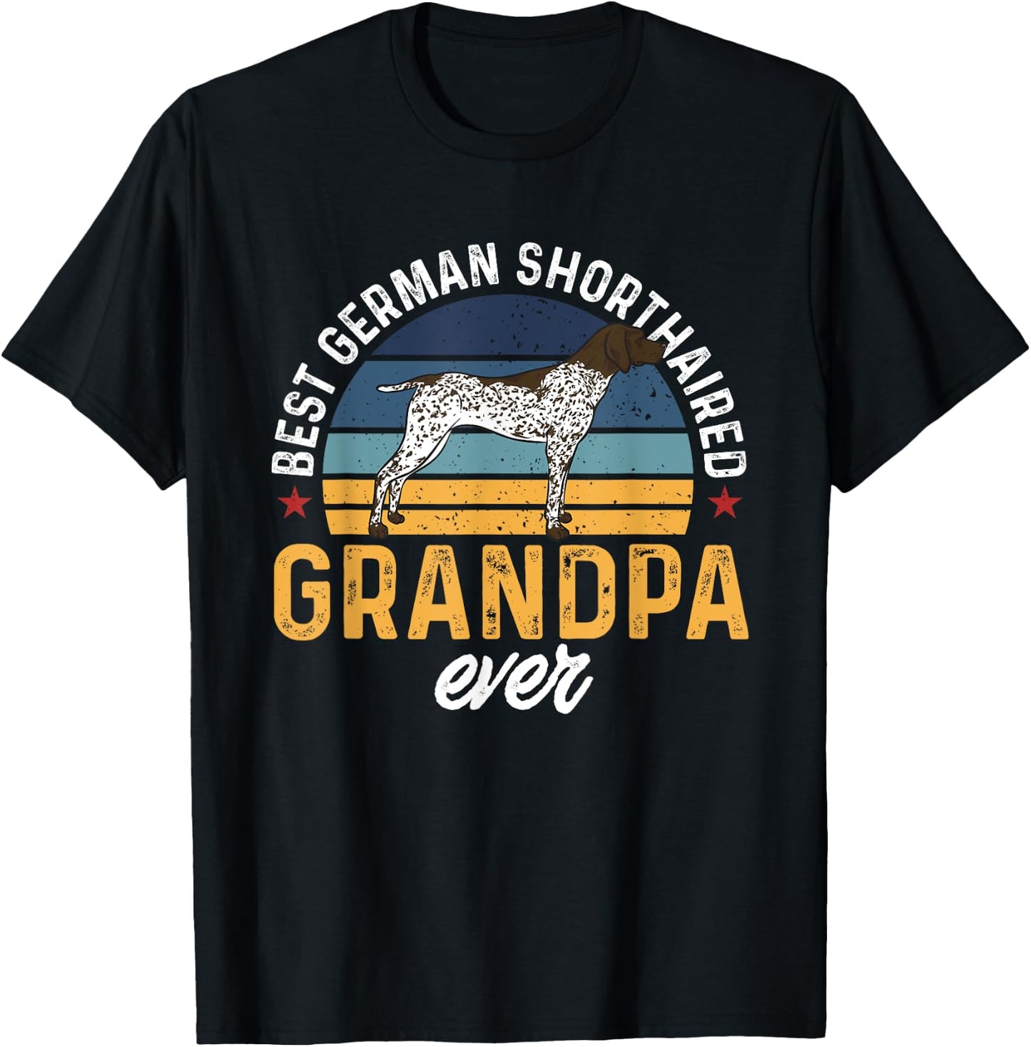 Best German Shorthaired Pointer Grandpa Ever GSP Dog T-Shirt - T-Shirt | Black