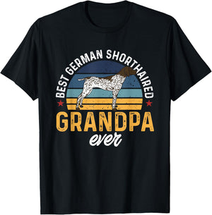 Best German Shorthaired Pointer Grandpa Ever GSP Dog T-Shirt - T-Shirt | Black