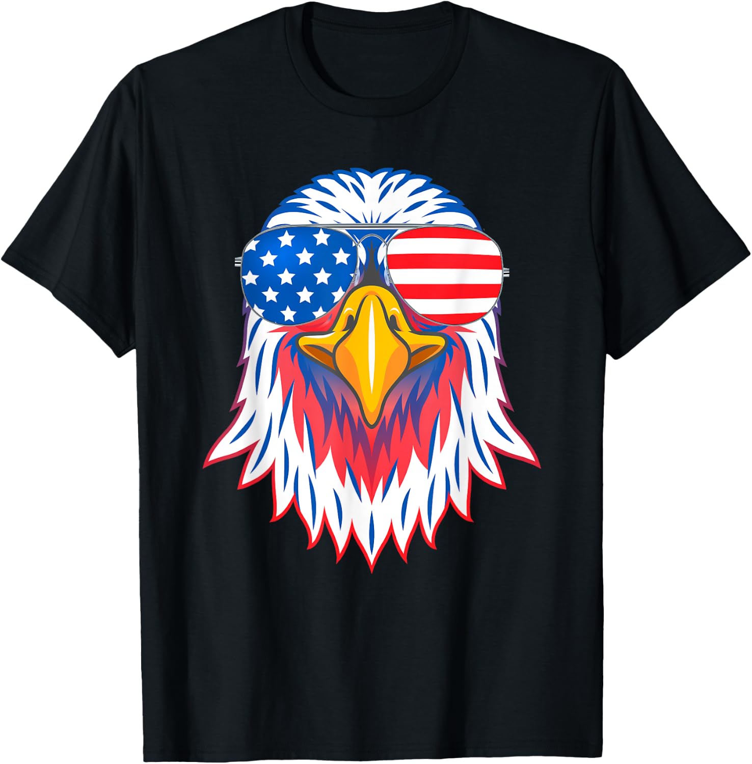 Patriotic Eagle Shirt 4th of July USA American Flag Pride T-Shirt - T-Shirt | Black
