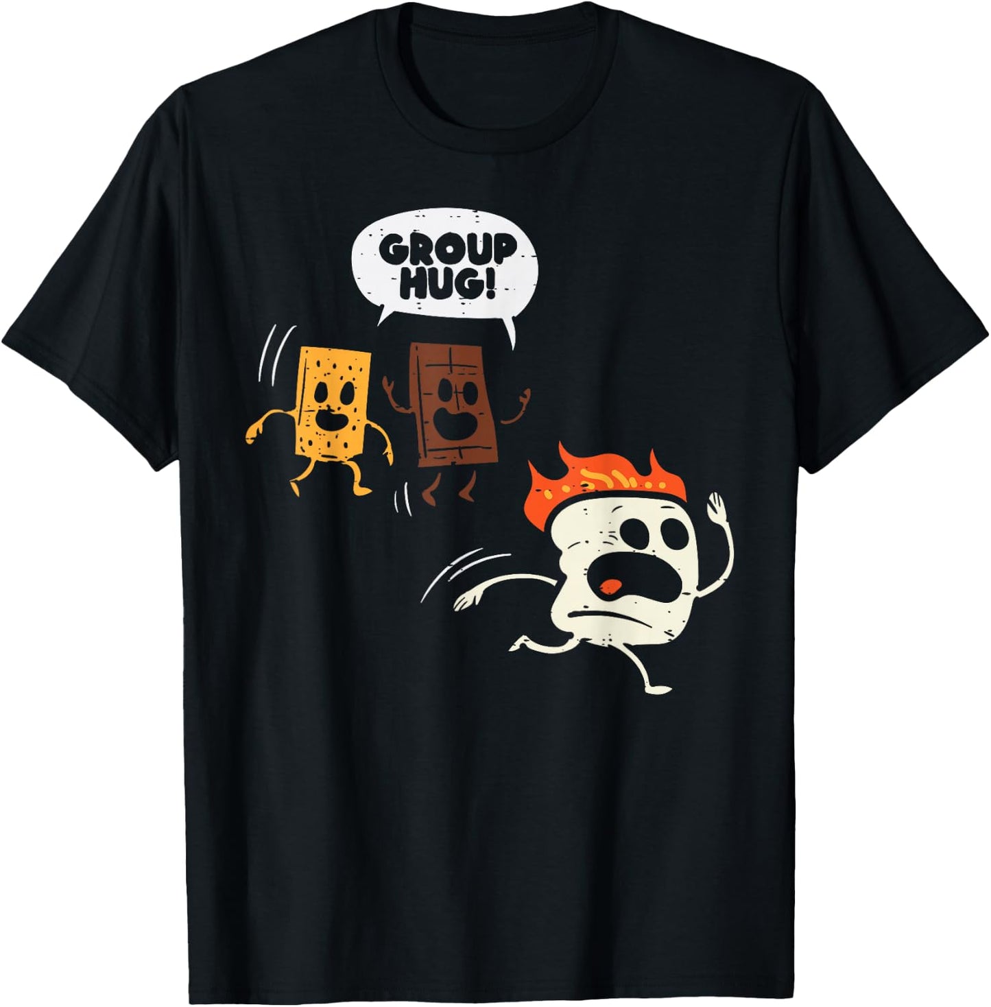 Camping Group Hug Smores Funny Marshmallow Men Women Kids T-Shirt - T-Shirt | Black