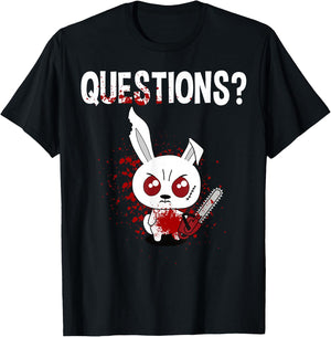 Funny - Questions? Bunny - Angry Rabbit T-Shirt - T-Shirt | Black