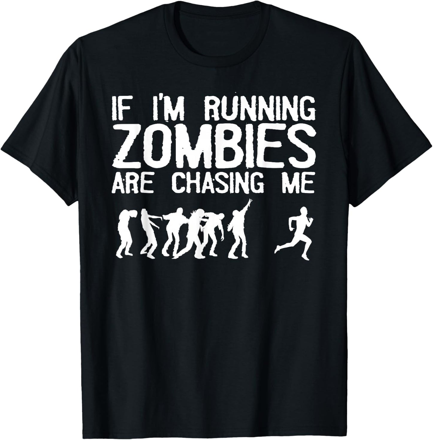 Zombie Running Design Women Halloween Funny Running T-Shirt - T-Shirt | Black