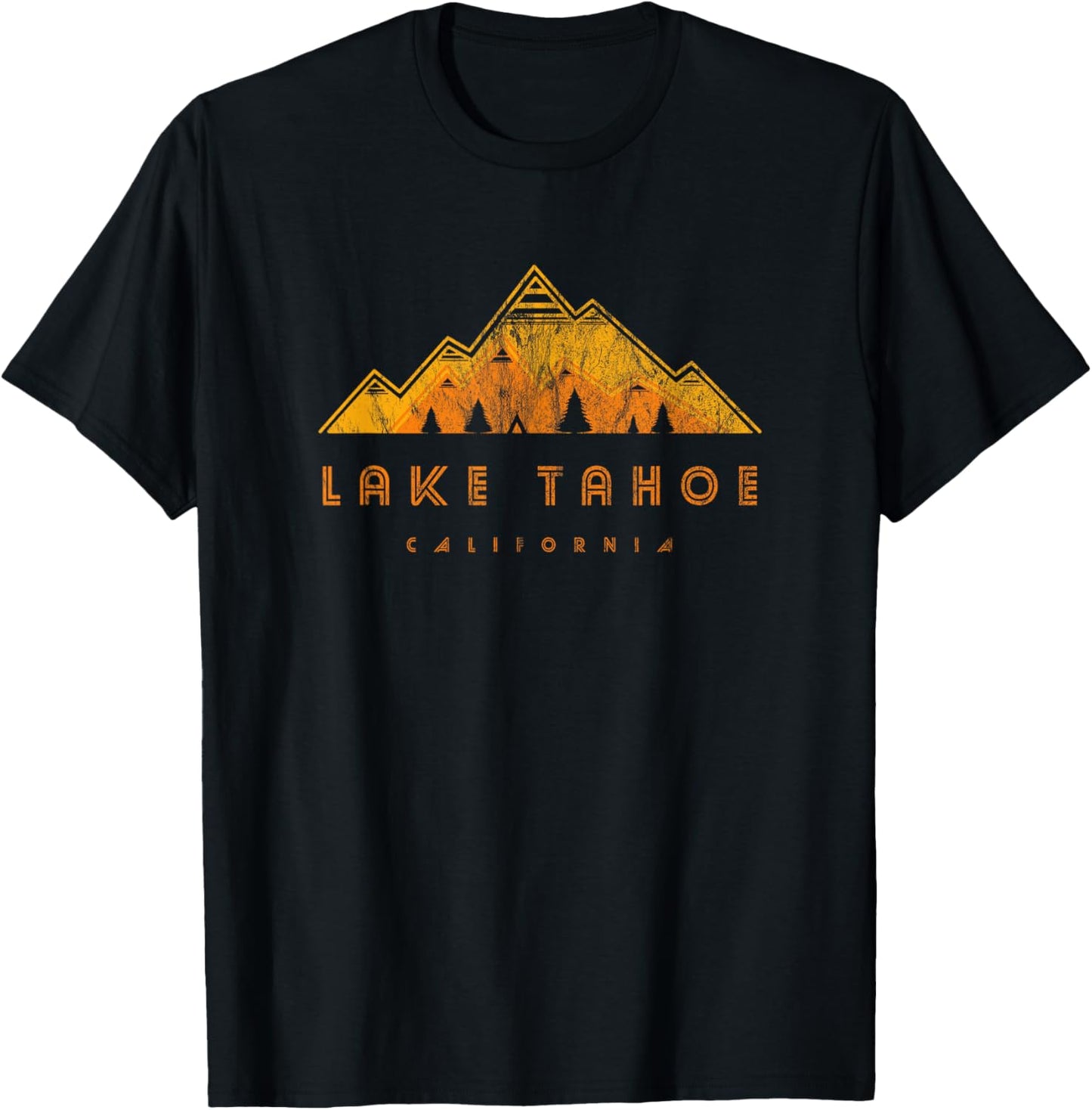 Lake Tahoe California Retro T-Shirt - T-Shirt | Black