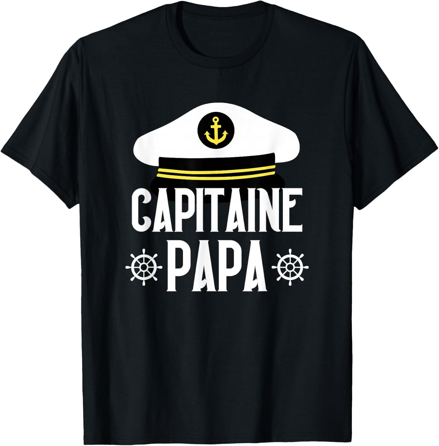 Captain Dad Boat Gift Humor Captain Dad Father , Black, S T-Shirt - T-Shirt | Black