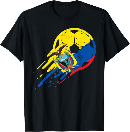 Ecuador Flag Ecuadorian Soccer Football Fan Men Women Kids T-Shirt - T-Shirt | Black