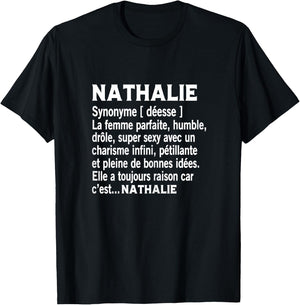 Woman Humour Personalized Gift Name Nathalie Definition T-Shirt - T-Shirt | Black