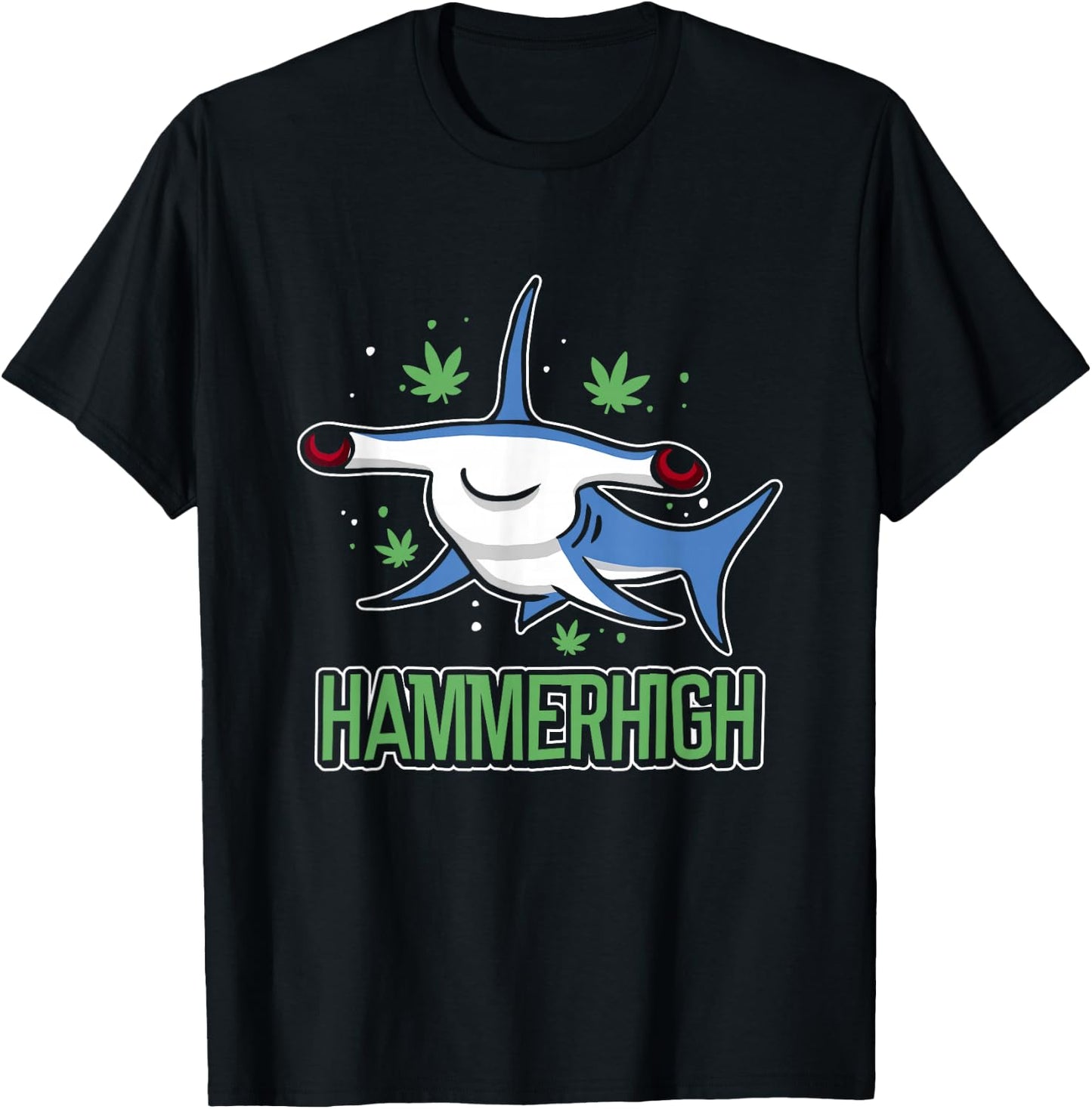 Weed Joint Kiffer Hammerhigh Cannabis High , black T-Shirt - T-Shirt | Black