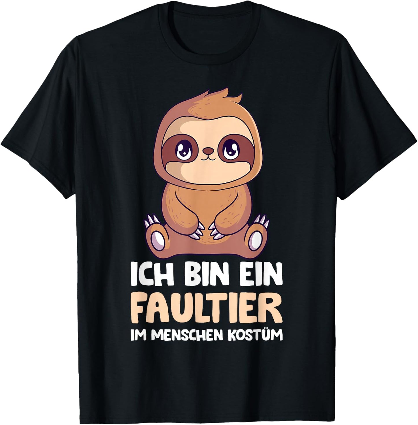 Sloth Costume Women's Girls Boys Kids , black T-Shirt - T-Shirt | Black