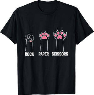 Rock Paper Scissors Cat Paw Game Cute Cat Pets Women T-Shirt - T-Shirt | Black