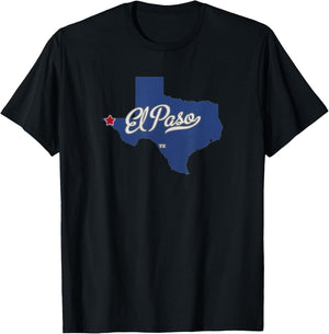 El Paso Texas TX Map T-Shirt - T-Shirt | Black