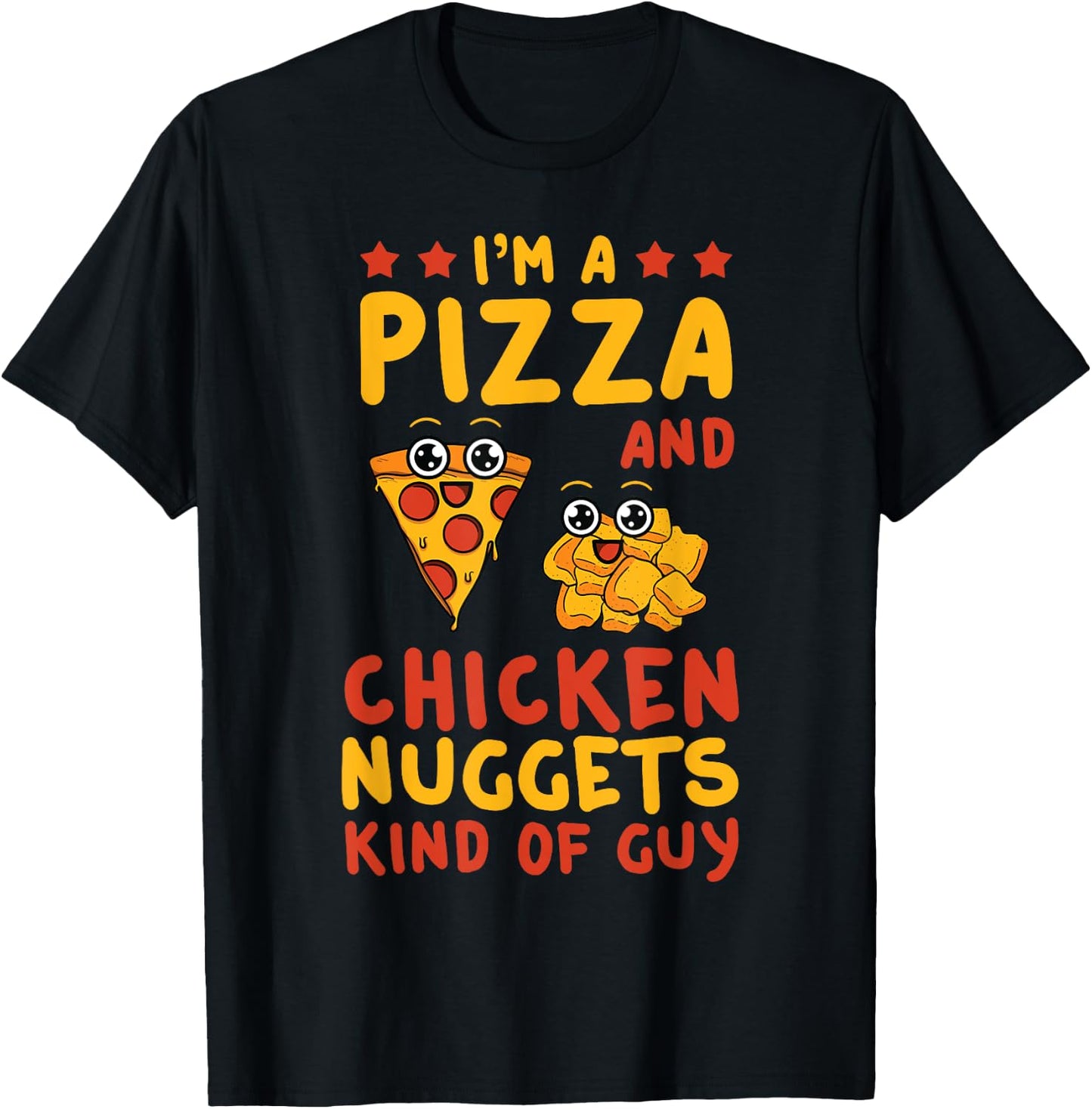 Chicken Nugget Pizza Lovers Nuggies Fans Nug Fast Food T-Shirt - T-Shirt | Black