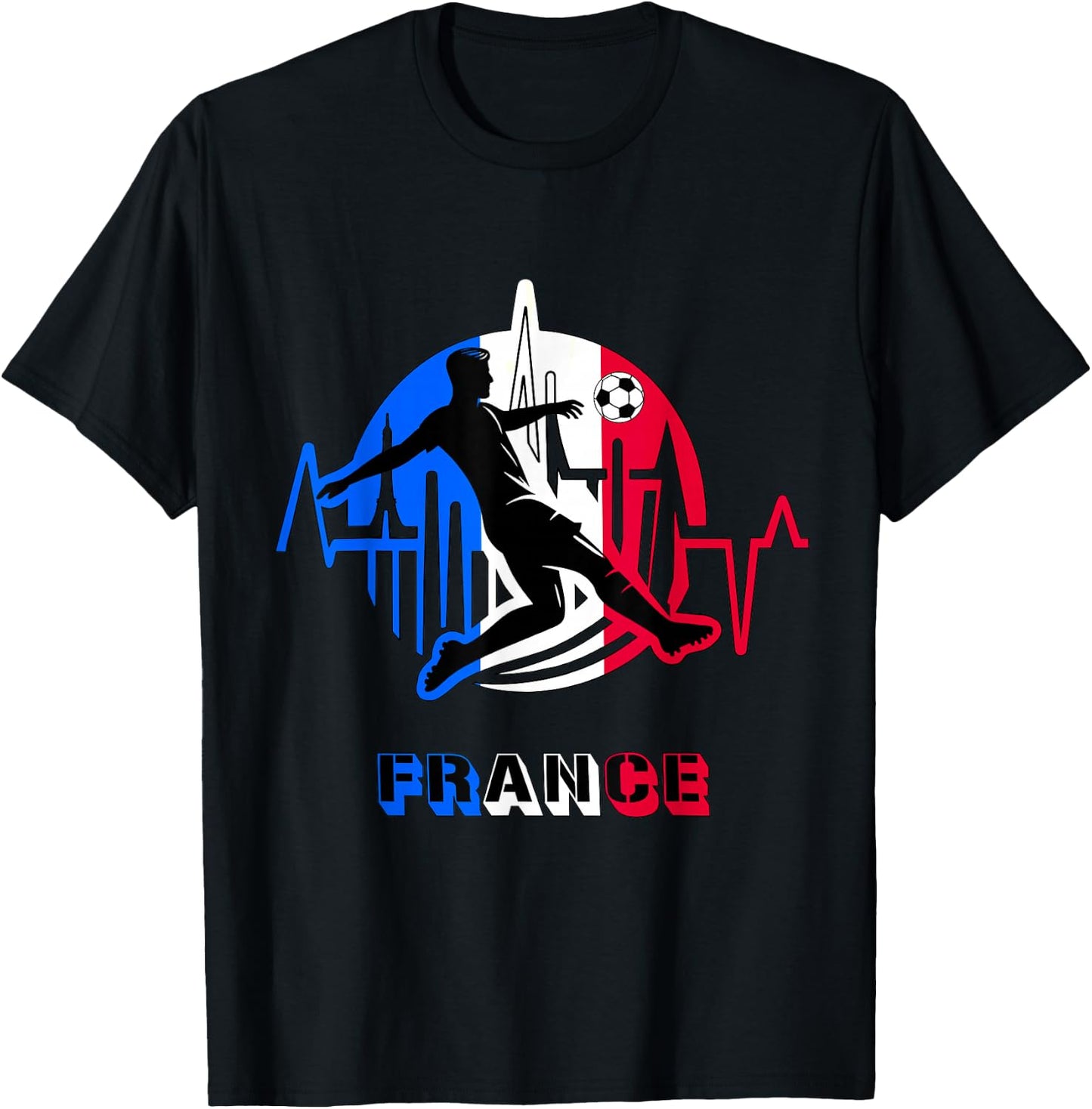 French Supporter Gift Foot T-Shirt - T-Shirt | Black