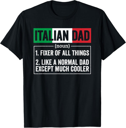 Italian Dad Noun Funny Italy Heritage T-Shirt - T-Shirt | Black
