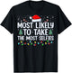 Most Likely To Take The Most Selfies Christmas Tree Xmas T-Shirt - T-Shirt | Black