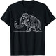 Woolly Mammoth Prehistoric Elephant Line Art Paleontologist T-Shirt - T-Shirt | Black