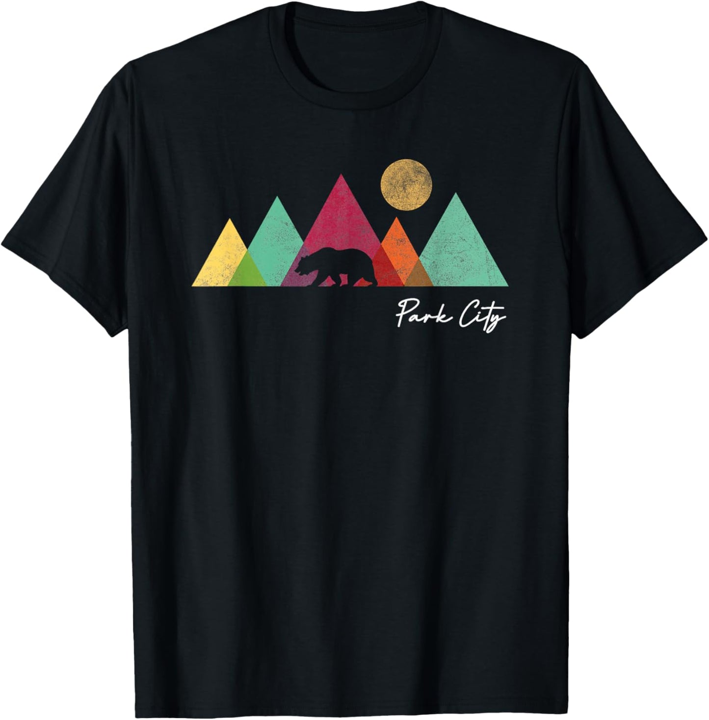 Retro Park City Utah Souvenir Mountain Hiking T-Shirt - T-Shirt | Black