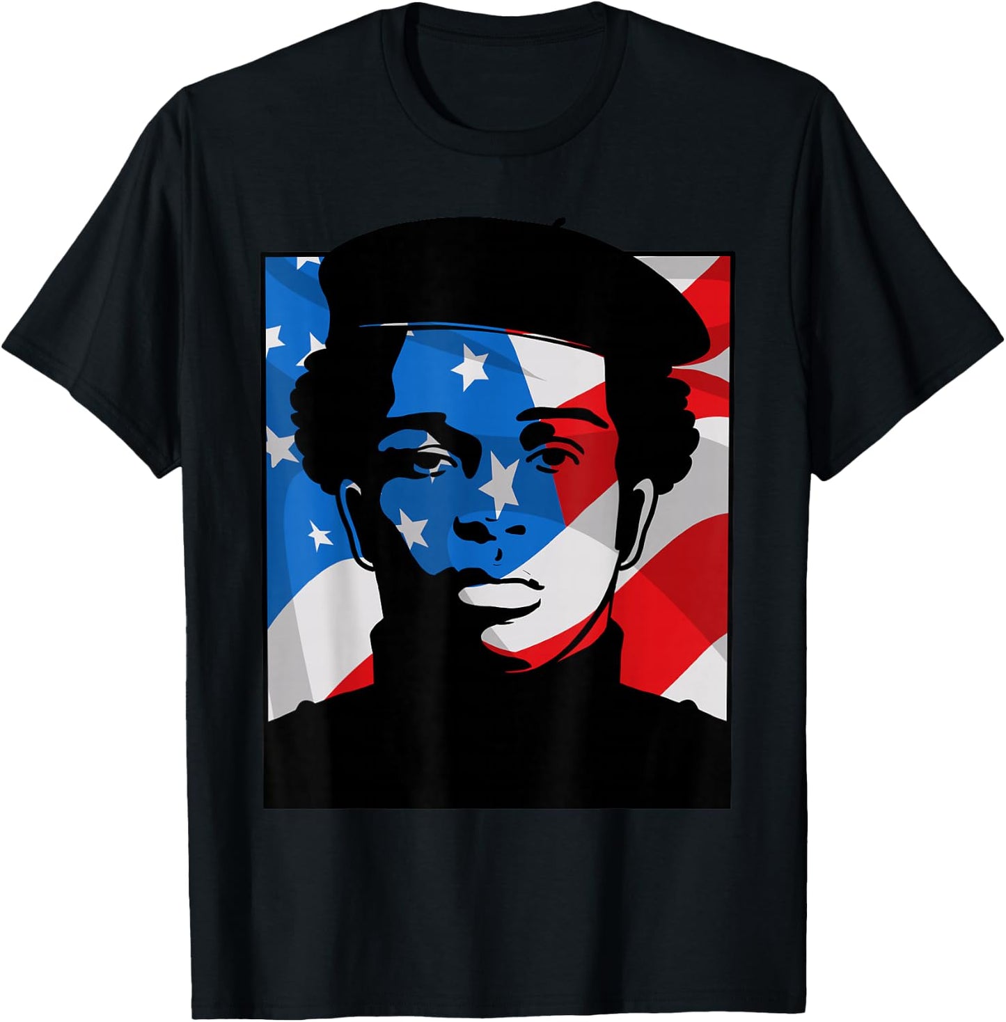 Black History Panther Party American Flag Afro 1966 T-Shirt - T-Shirt | Black