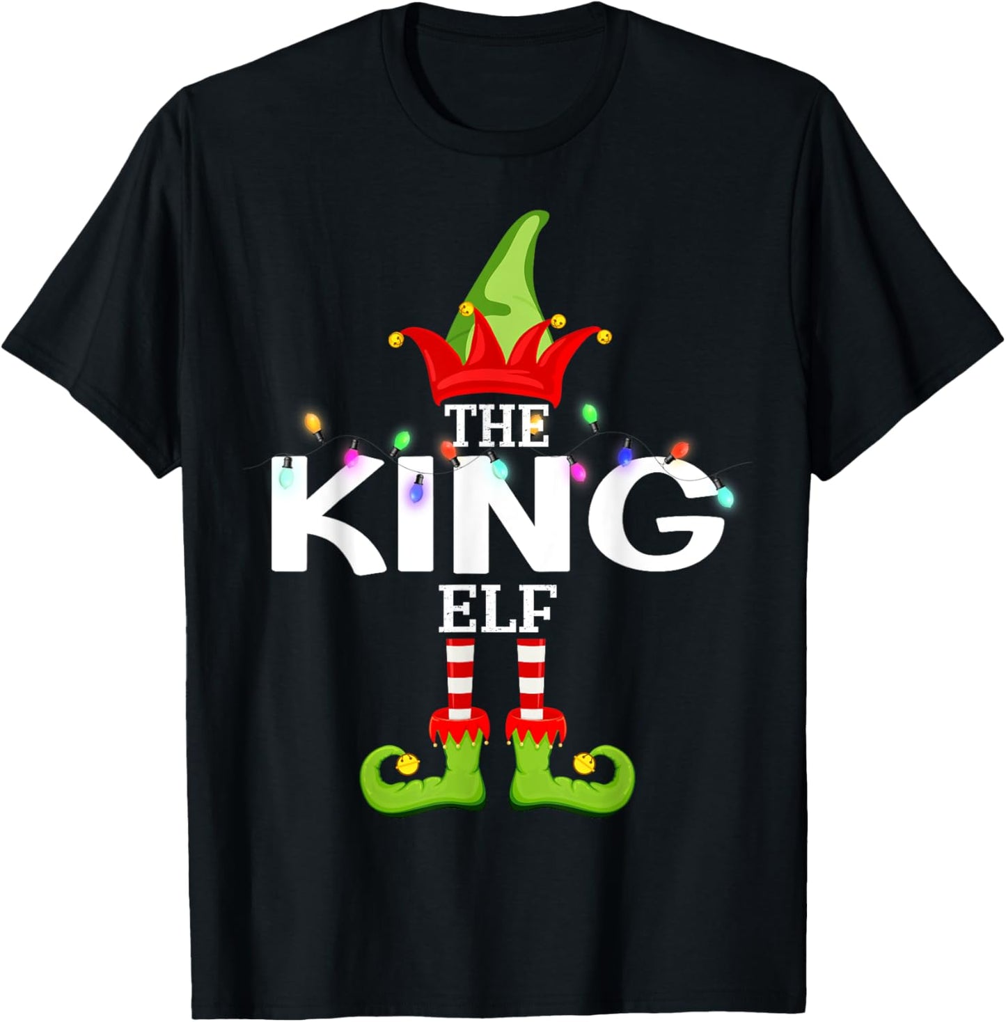 The King Elf Christmas Matching Pajamas T-Shirt - T-Shirt | Black