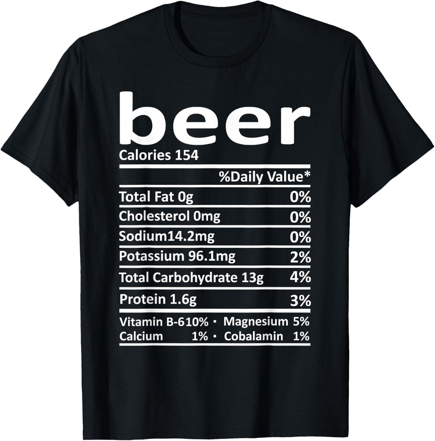 Beer Nutrition Funny Thanksgiving Costume Food Christmas T-Shirt - T-Shirt | Black