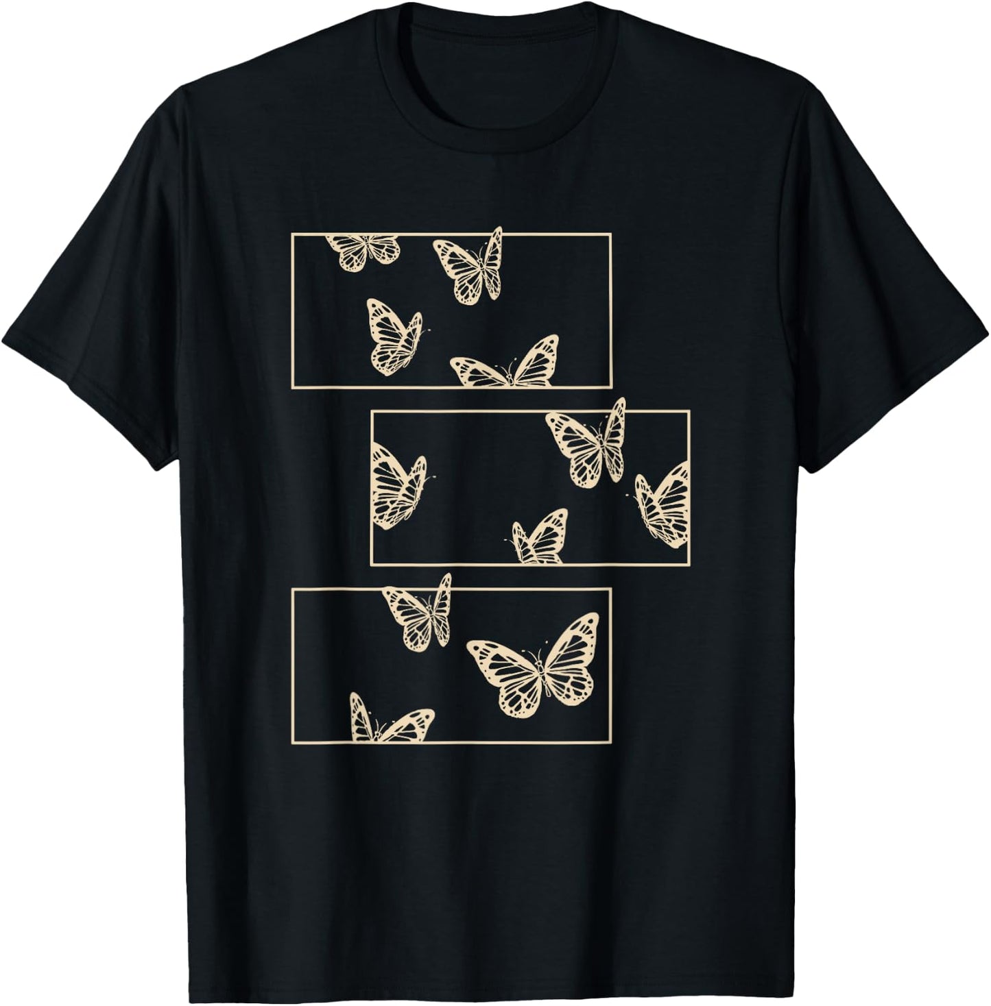 Fairy Grunge Fairycore Aesthetic Clothes Women Men Brown Butterfly T-Shirt - T-Shirt | Black