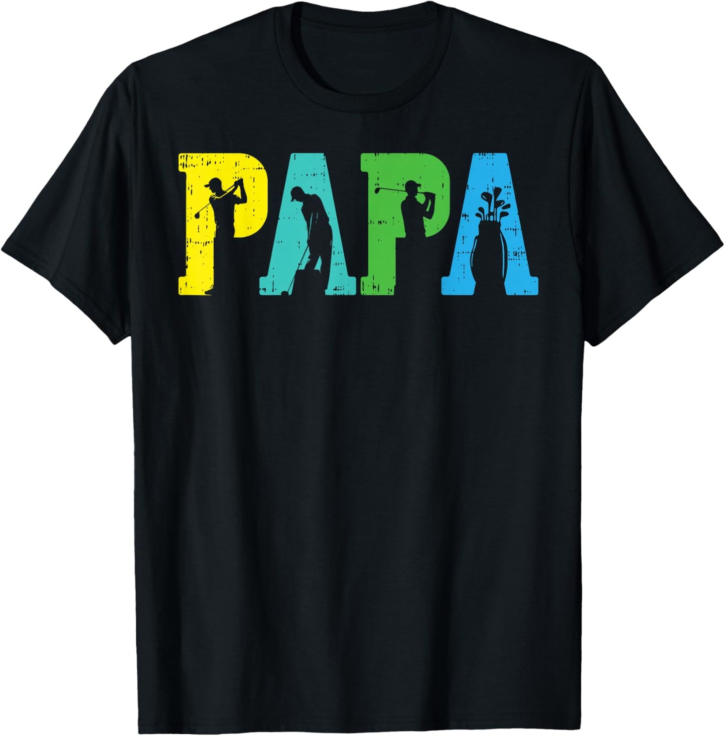 Fathers Day Grandpa Papa Golf Grandfather Granddad Golfer T-Shirt - T-Shirt | Black