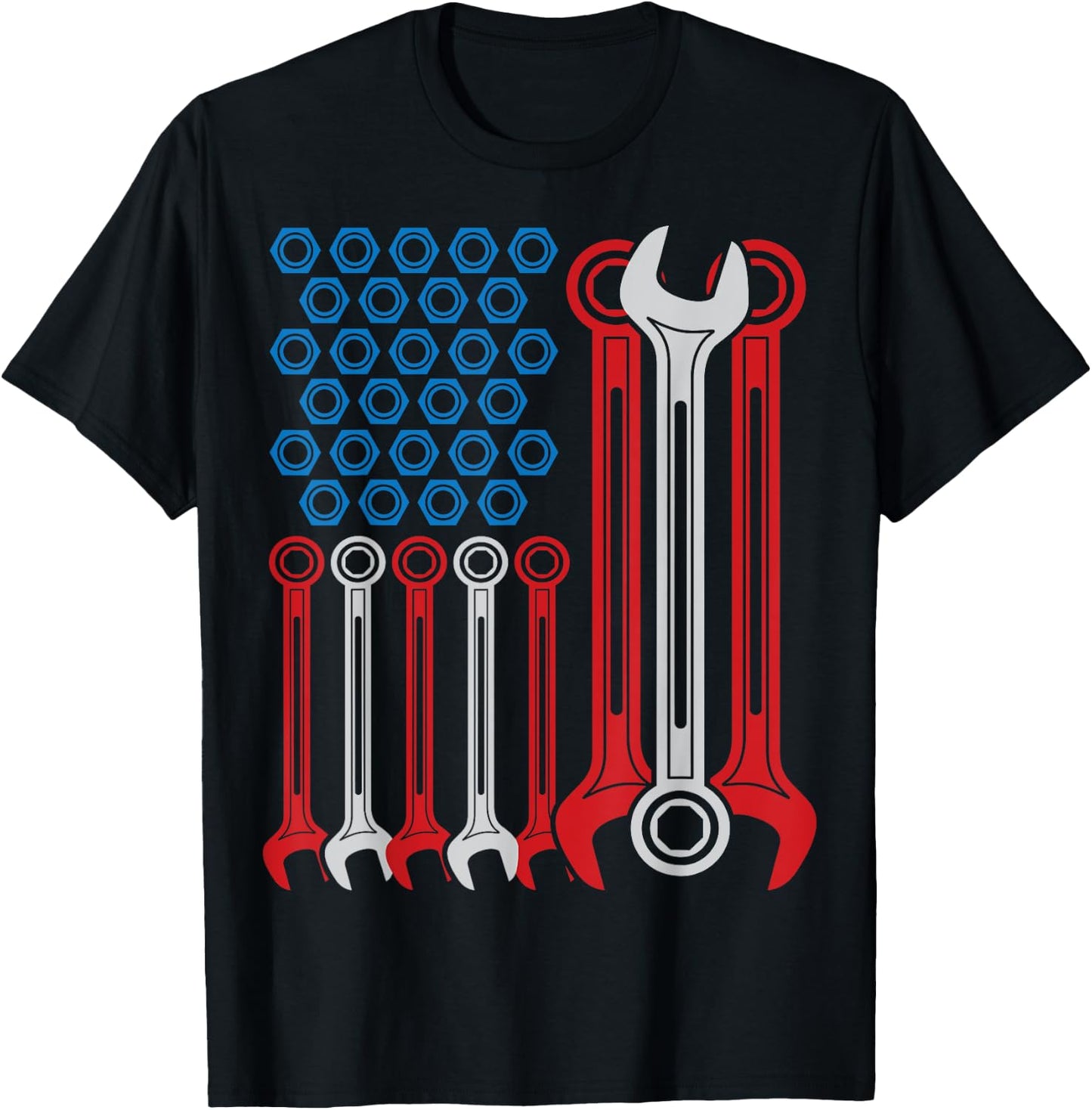 Mechanic T Shirt - Patriotic Mechanic USA American Flag Kids Men T-Shirt - T-Shirt | Black