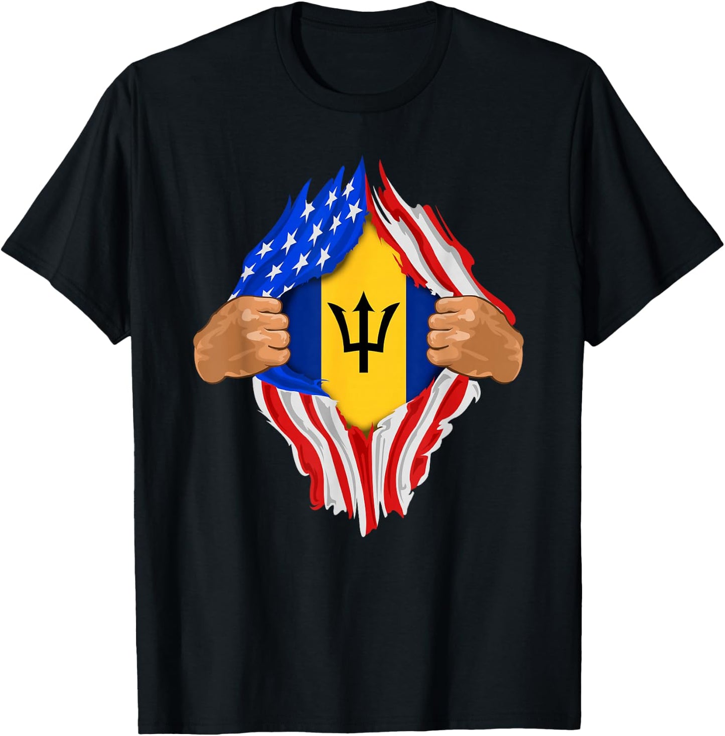 Barbadian Blood Inside Me | Barbados Flag Gift T-Shirt - T-Shirt | Black