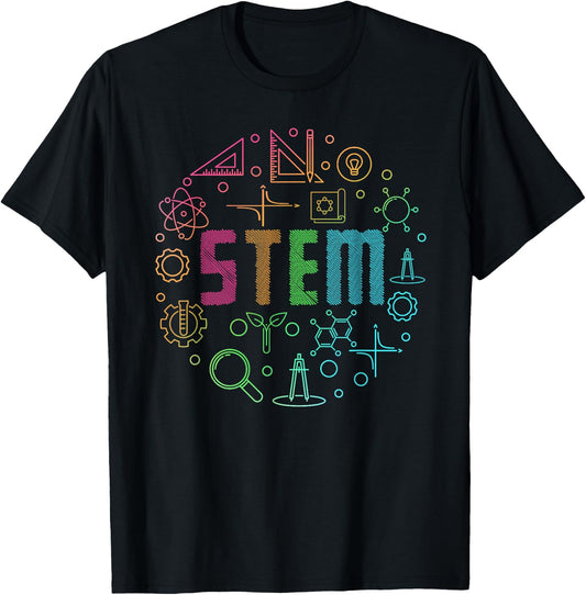 STEM Science Technology Engineering Math Teacher Gifts T-Shirt - T-Shirt | Black
