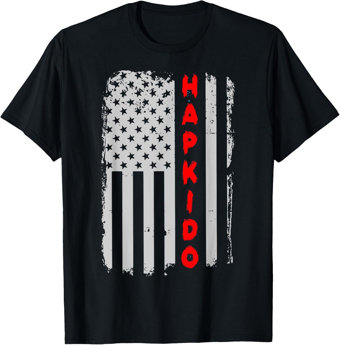 Hapkido Korean Martial Arts American Flag T-Shirt - T-Shirt | Black