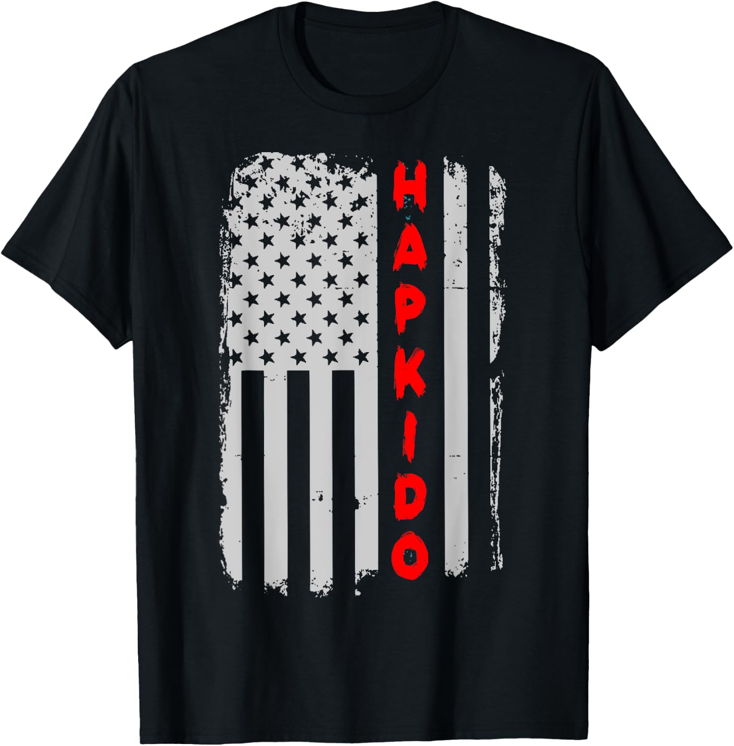 Hapkido Korean Martial Arts American Flag T-Shirt - T-Shirt | Black