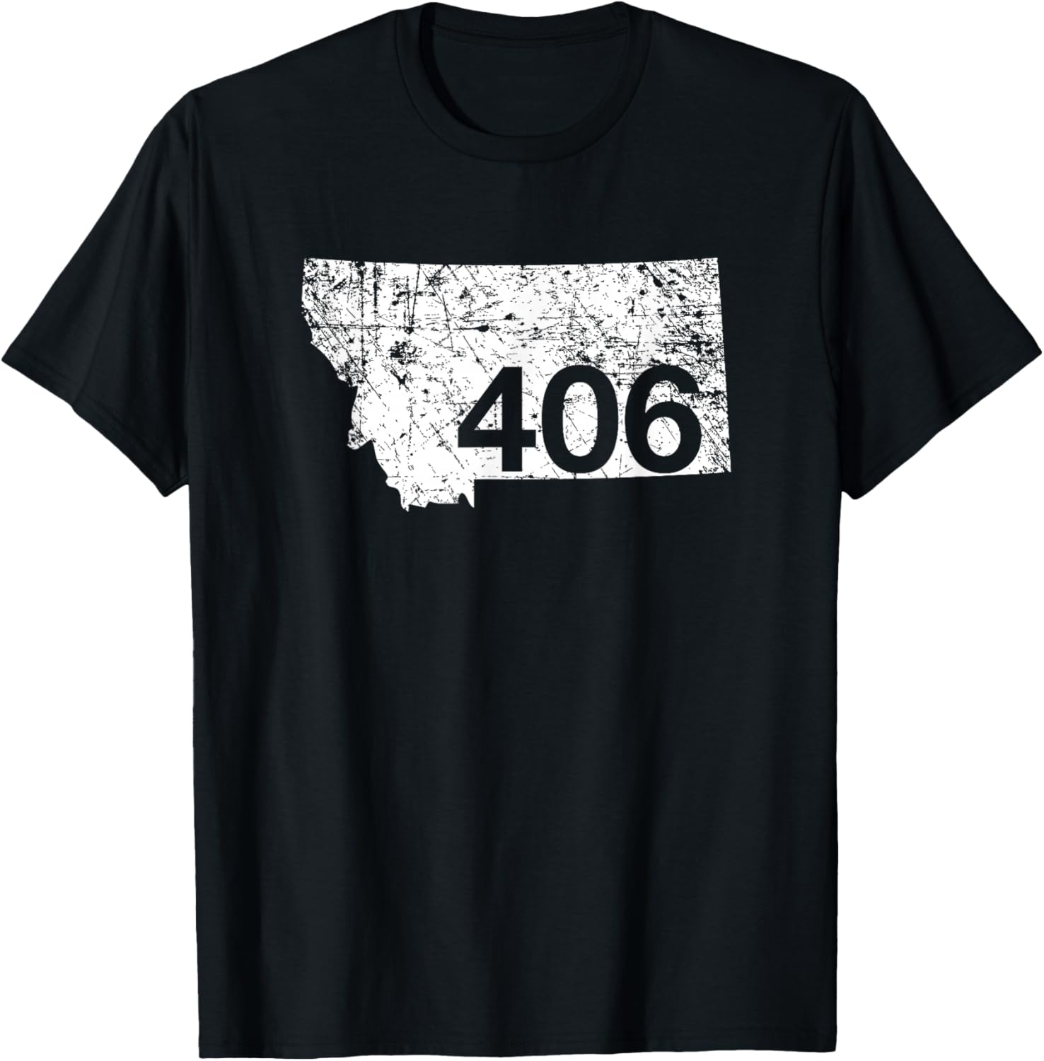 Montana Area Code 406 Cute Hometown Souvenir Gift State T-Shirt - T-Shirt | Black