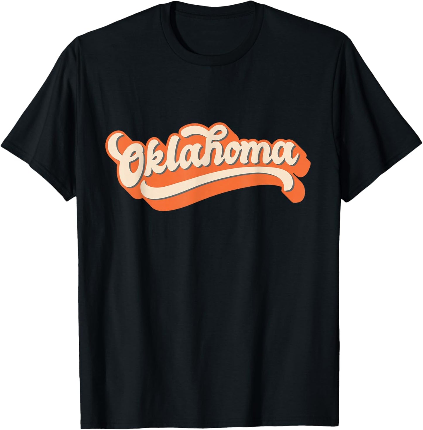 Oklahoma America USA State Retro T-Shirt - T-Shirt | Black