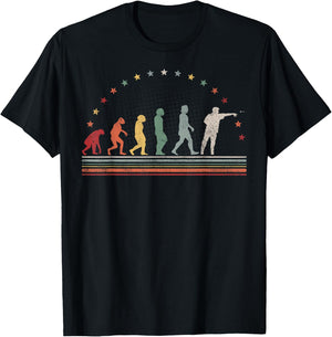 Dart Evolution Retro Dart Player Hobby Dart Darts T-Shirt - T-Shirt | Black