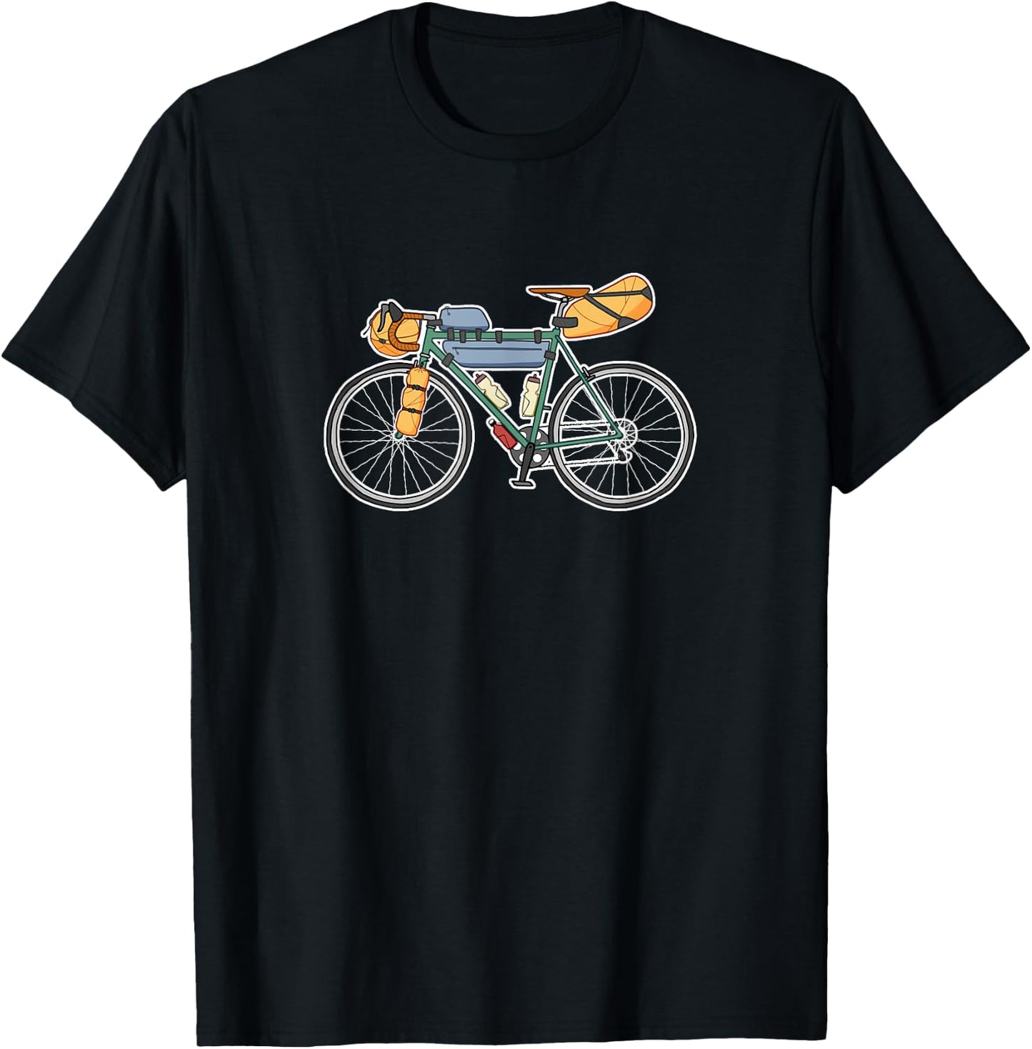 Bikepacking Bike - Gravel Bicycle T-Shirt - T-Shirt | Black