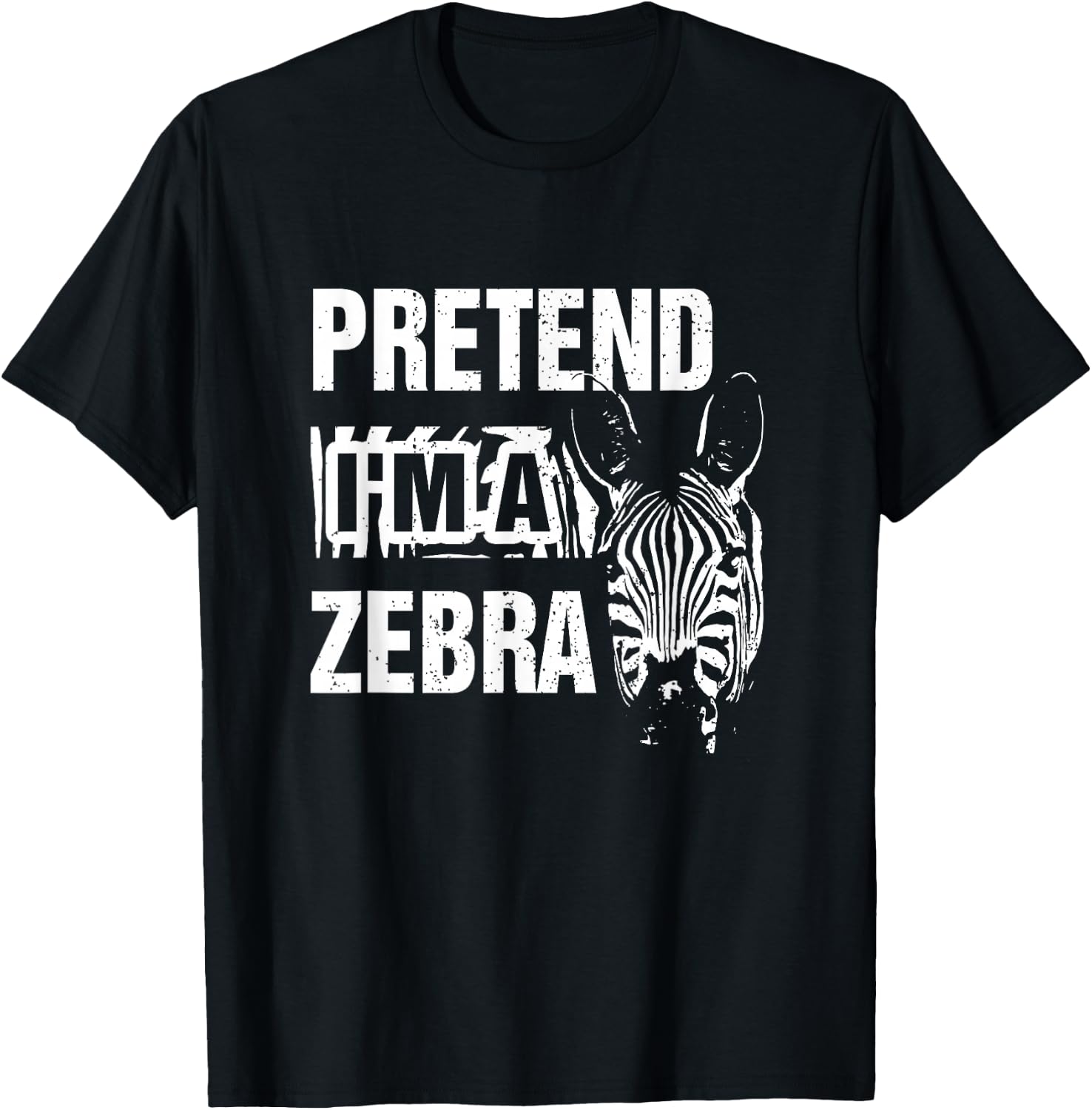 Pretend I'm A Zebra Lazy Halloween Costume Wildlife Animal T-Shirt - T-Shirt | Black