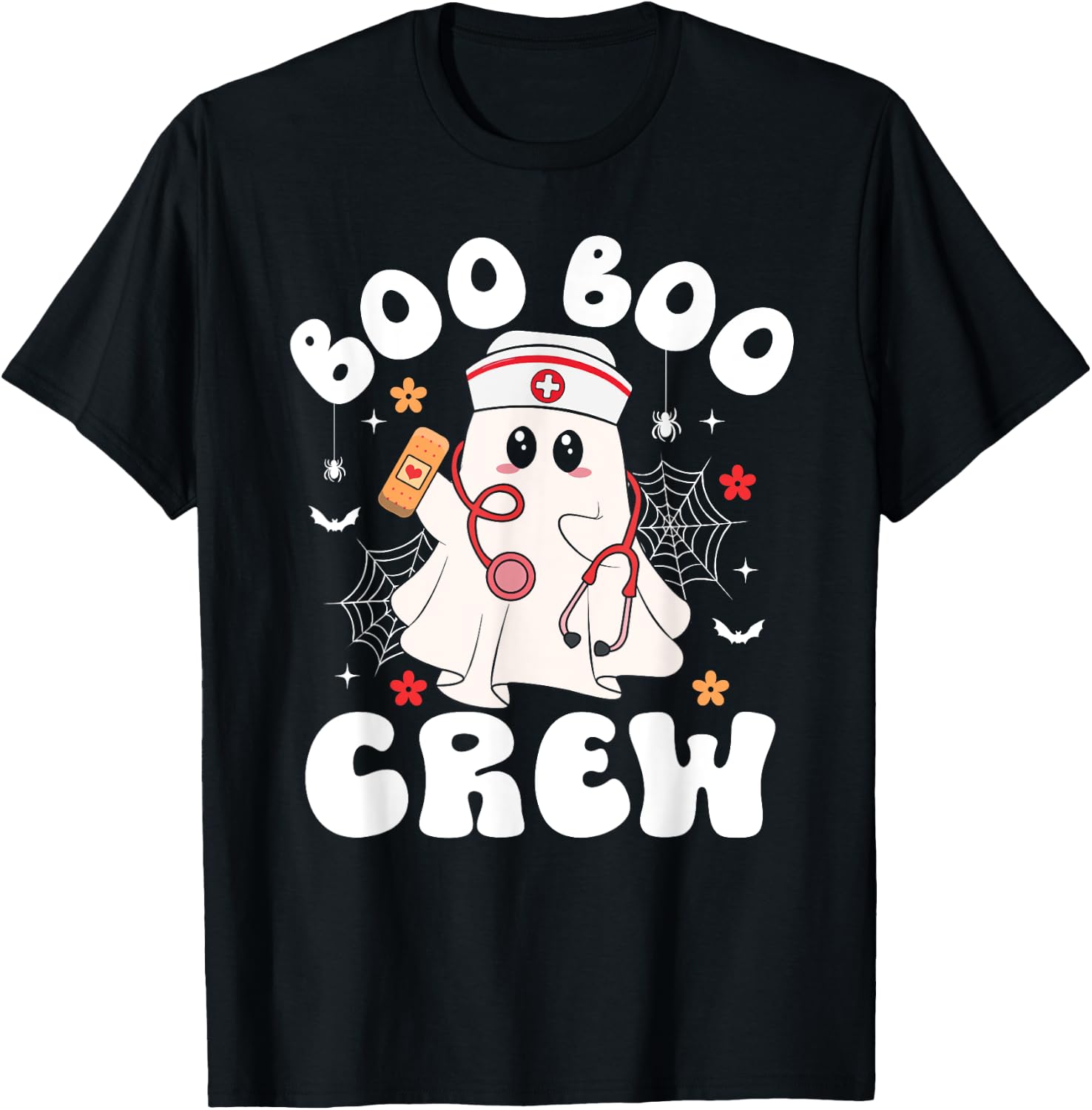 Nurse Halloween Shirts Boo Boo Crew Ghost Nurse T-Shirt - T-Shirt | Black