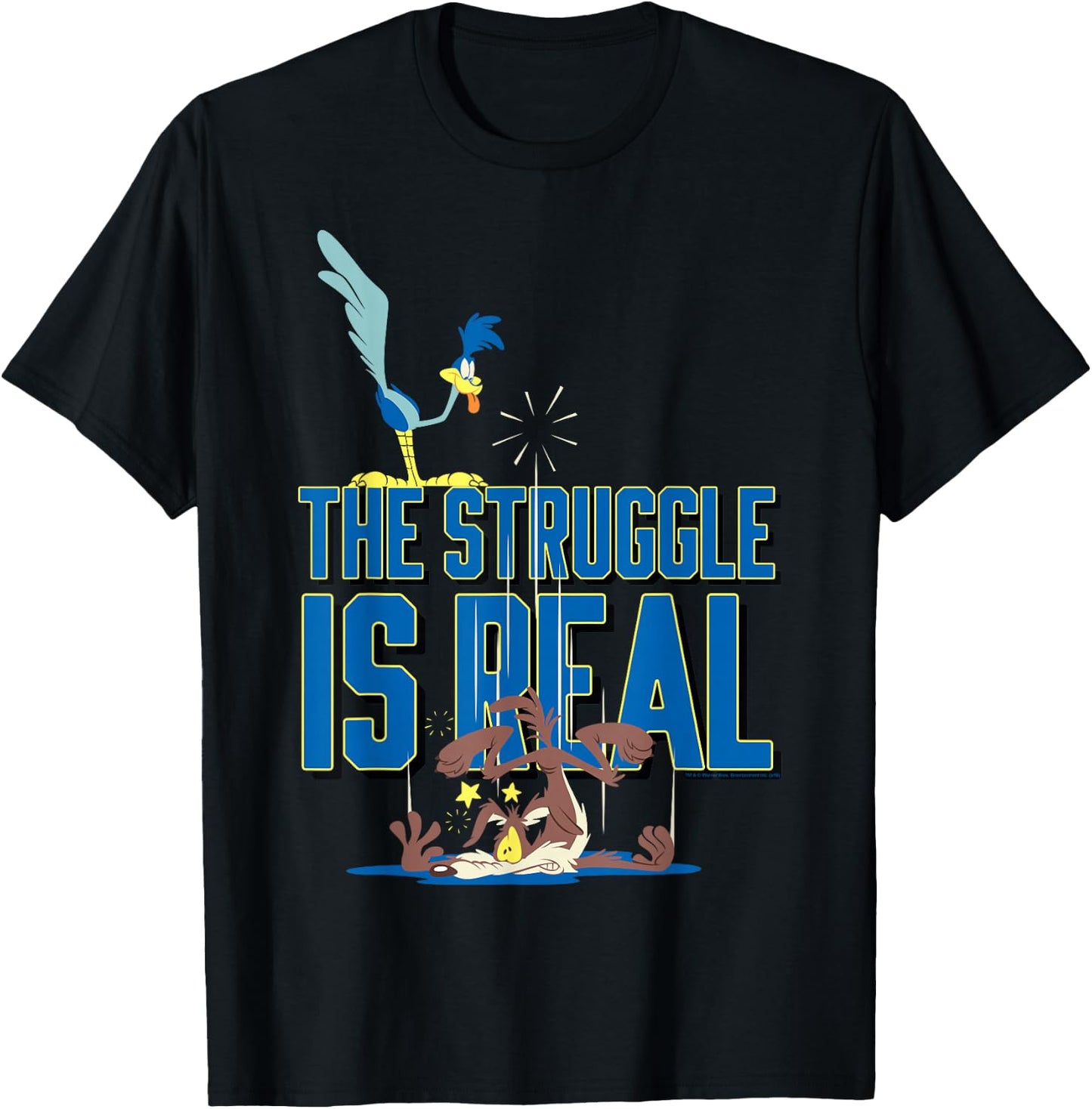 Looney Tunes Roadrunner the Struggle is Real T-Shirt - T-Shirt | Black