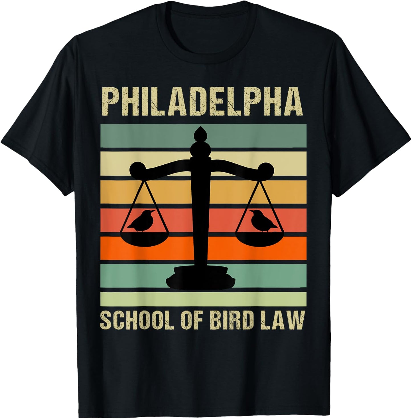 Philadelpha School Of Bird Law Retro Vintage T-Shirt - T-Shirt | Black